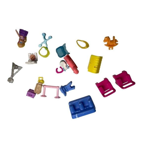 Mattel Polly Pocket x4 Mini Compacts Playset Mix Lot Of 30+ Accessories 2018-19 - Picture 6 of 7